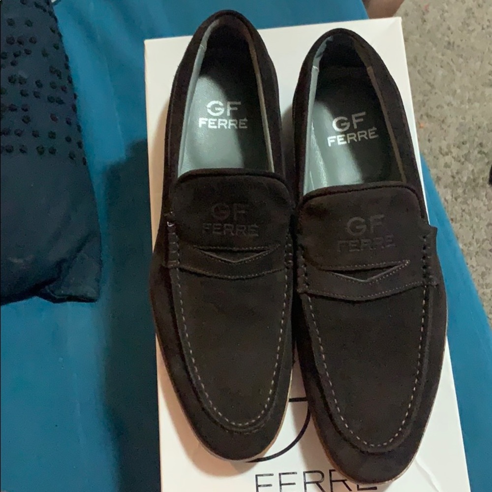 GF ferre moccasins shoes suede dark brown 41 euro